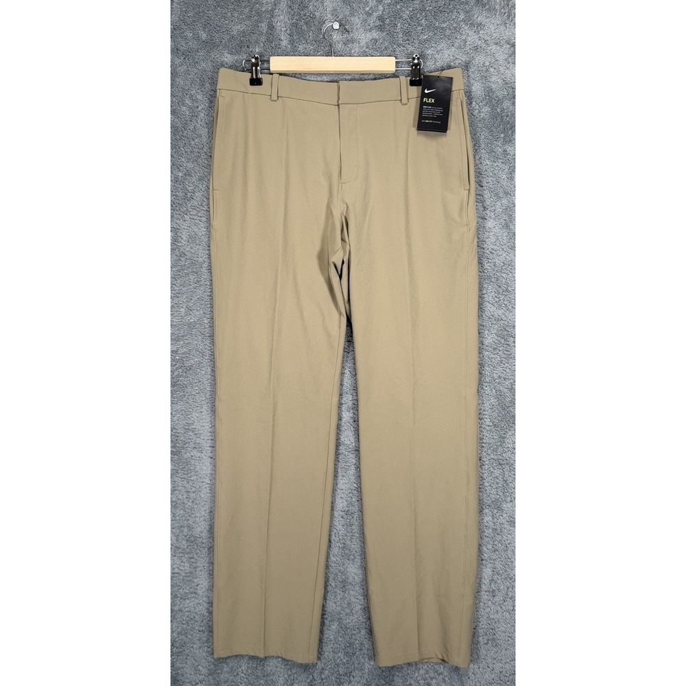 Nike Golf Flex Hybrid Pants Mens 34x32 Tan Khaki Performance Stretch Trousers